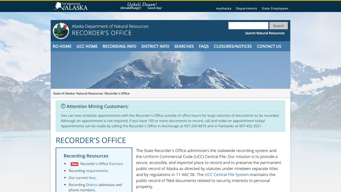 DNR Recorder's Office - Alaska