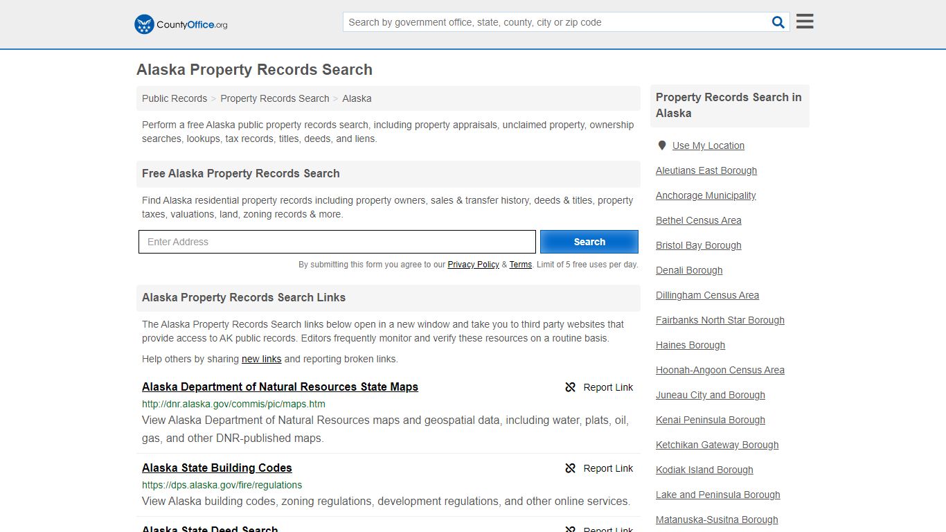 Property Records Search - Alaska (Assessments, Deeds, GIS ...